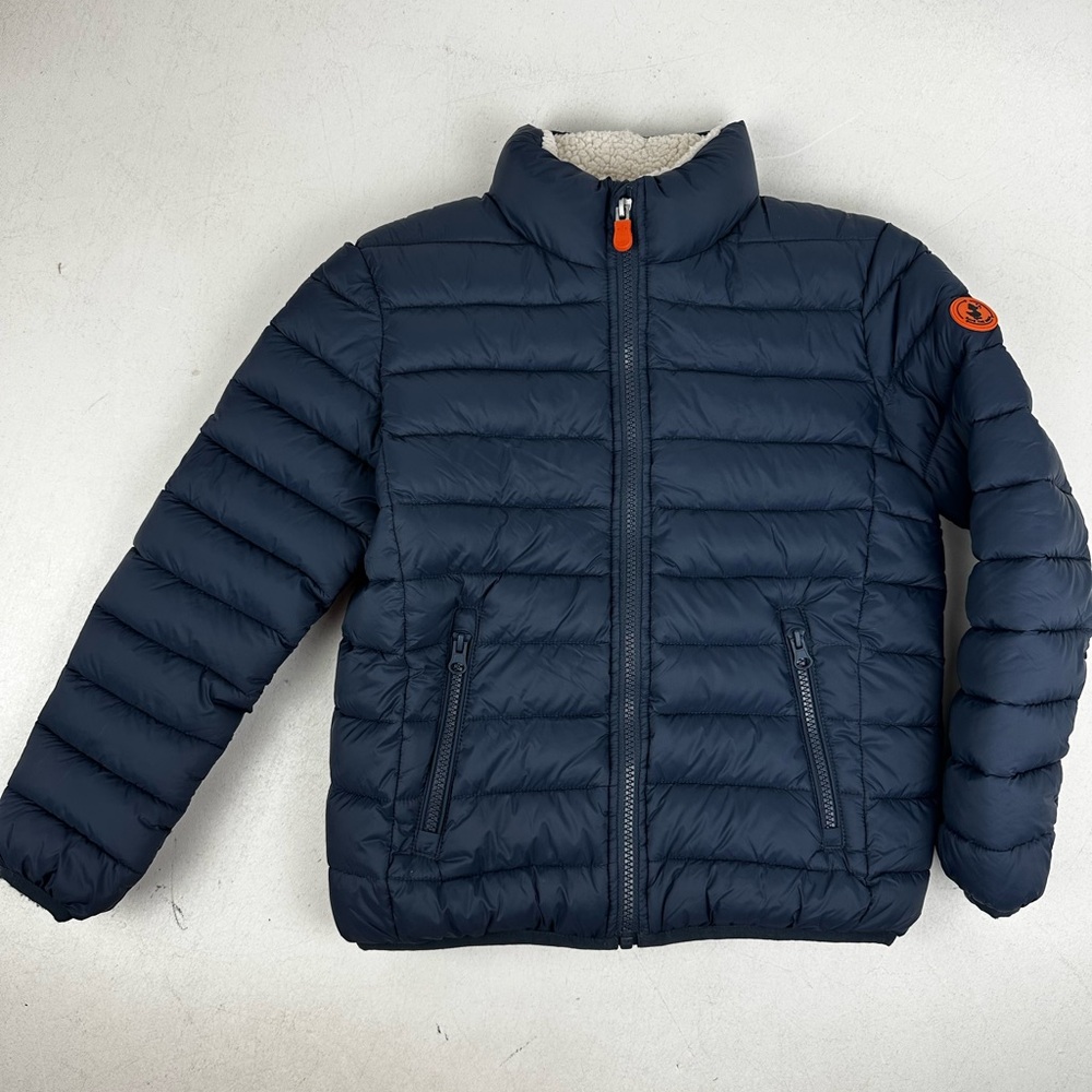 SAVE THE DUCK Blue Puffer Jacket with Insulated Quilting